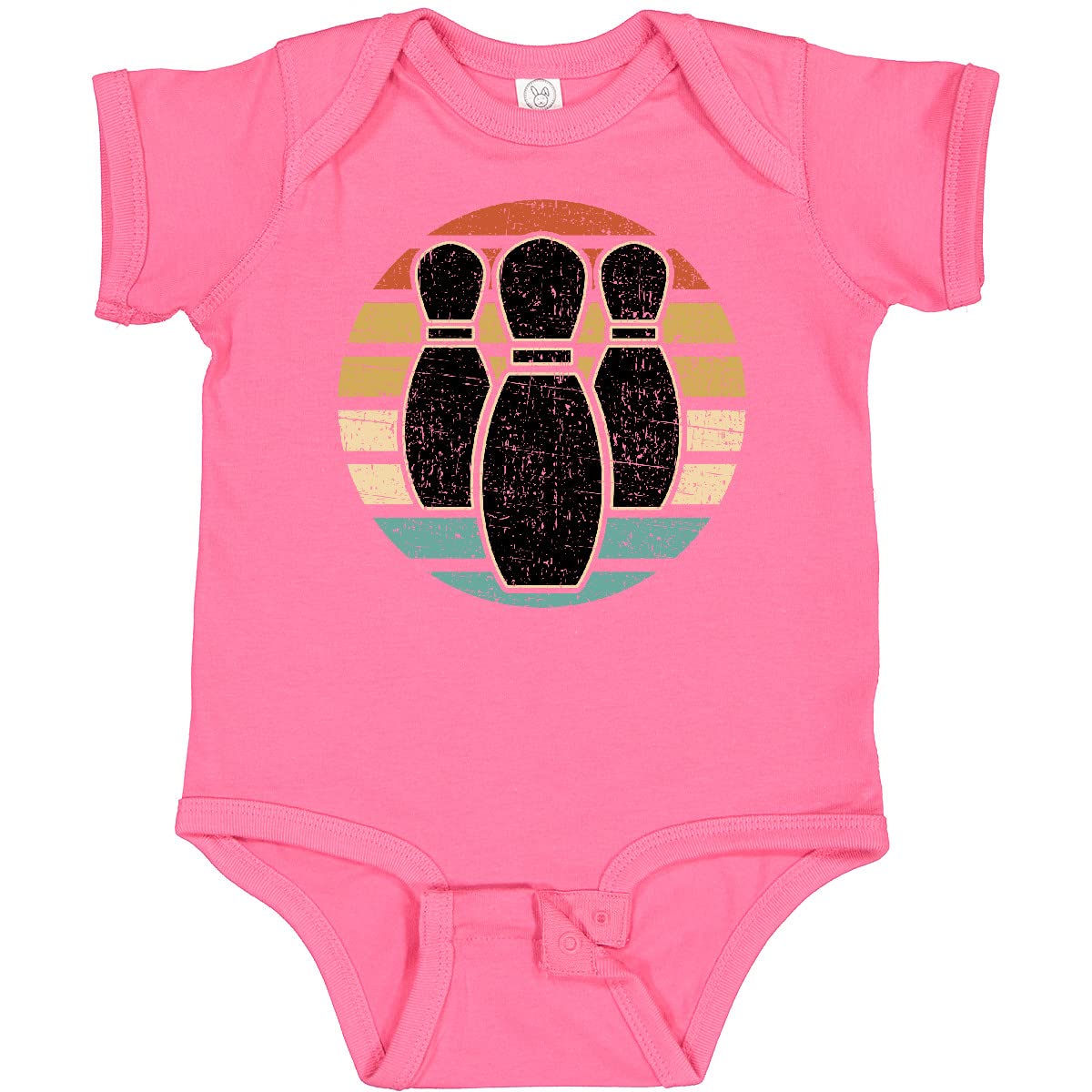 Inktastic Bowling Sunset Bodysuit for Baby - Cute Bowler Silhouette & Bowling Pins Design - Perfect for Bowling Enthusiasts & Family Outings