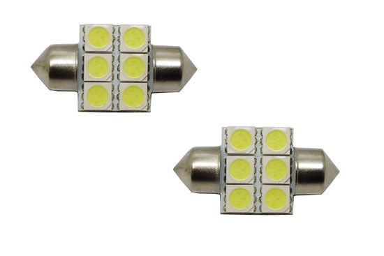 2-Pack White 6 SMD 31mm 1.25