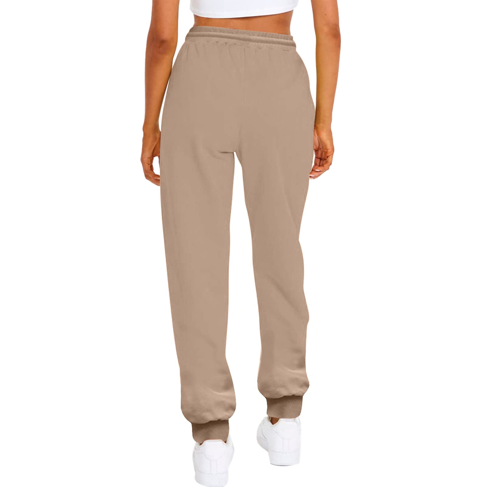 Luooli Women's Stretchy Cargo Pants with Pockets - High Waist Workout Trousers for Fall Winter 2023 - Comfortable Sweatpants for Running, Yoga & Casual Wear