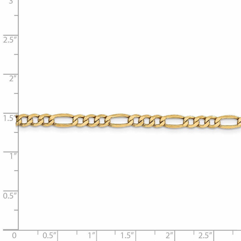 14K Gold Figaro Chain for Men - Solid 14K Yellow Gold Semi-Solid Figaro Link Necklace with Lobster Clasp, 18-30 Inch Adjustable Length - Perfect Birthday Gift, Anniversary Present & Everyday Jewelry for Him