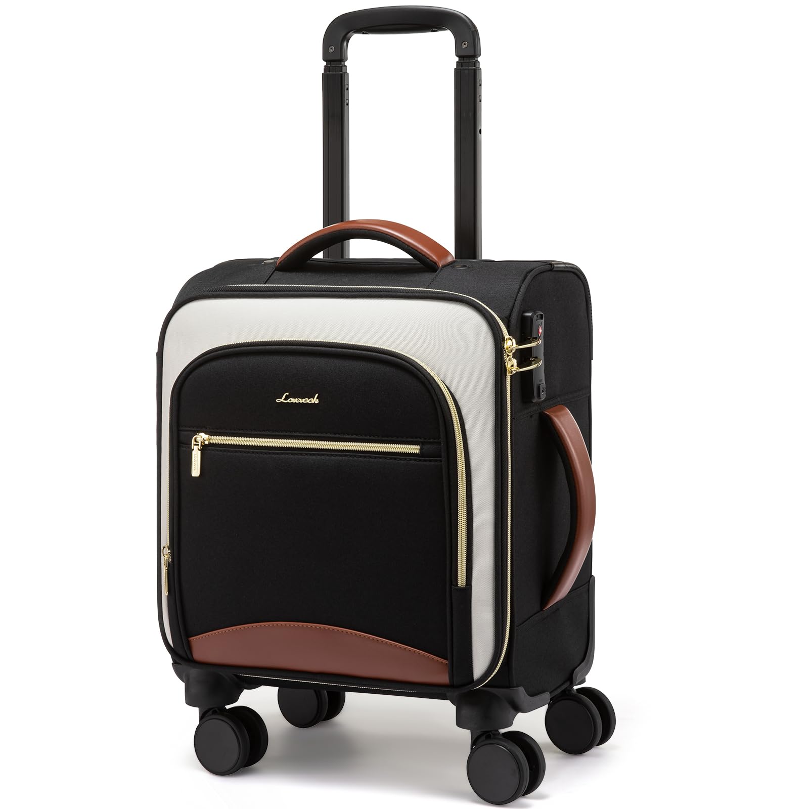 LOVEVOOK 16 Inch Underseat Carry On Luggage with Spinner Wheels - 18x14x8 Inches TSA Approved Water-Resistant Lightweight Travel Bag - Perfect for Airplane Personal Item, Business Trips & Weekend Getaways