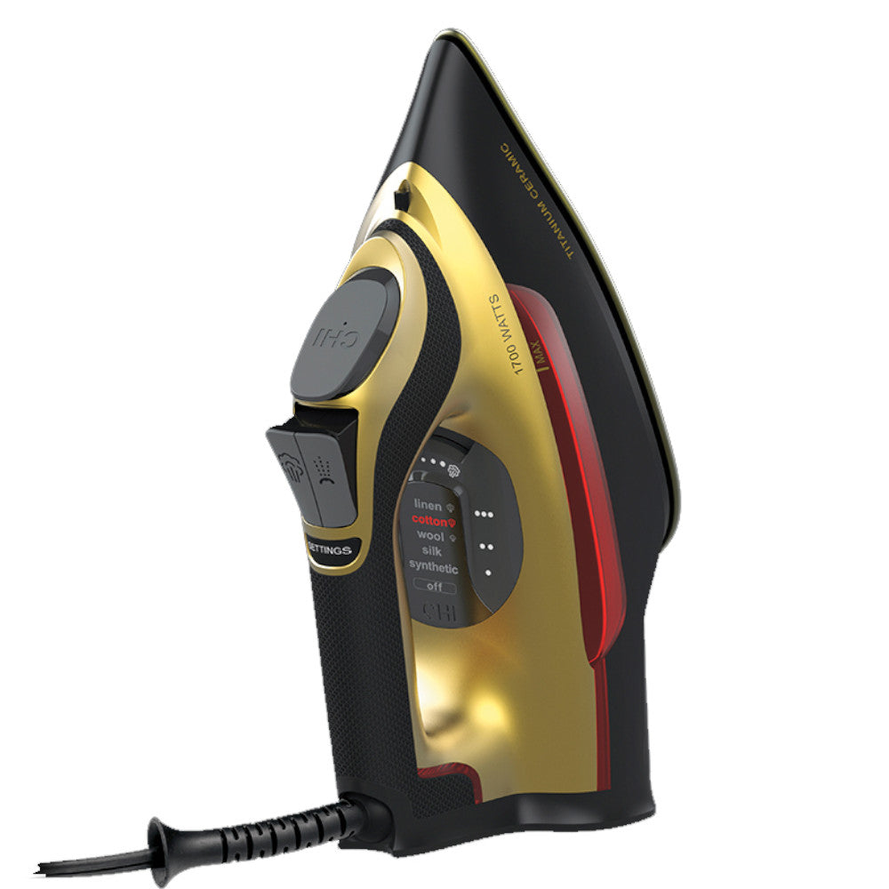 CHI 13110G Professional Electronic Flat Iron - Gold Finish, Blemished Packaging with Full Warranty - Perfect for Salon & Home Hair Styling