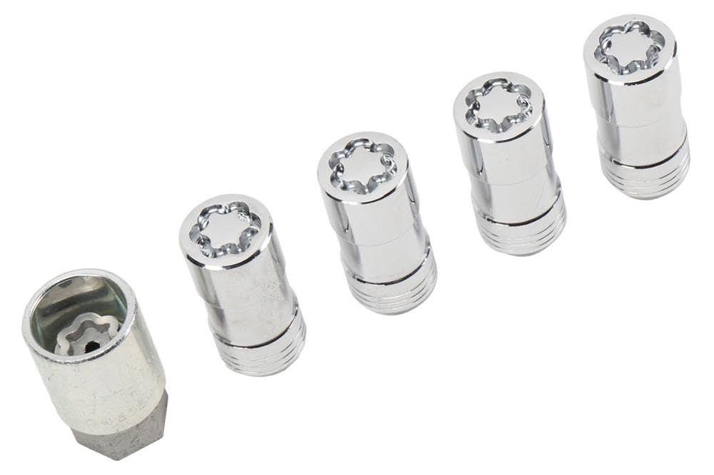Chrome Wheel Lock Kit - 4-Piece Set for Car, Truck & SUV - Anti-Theft Lug Nut Locks with Key - Secure Your Wheels for Parking, Travel & Storage