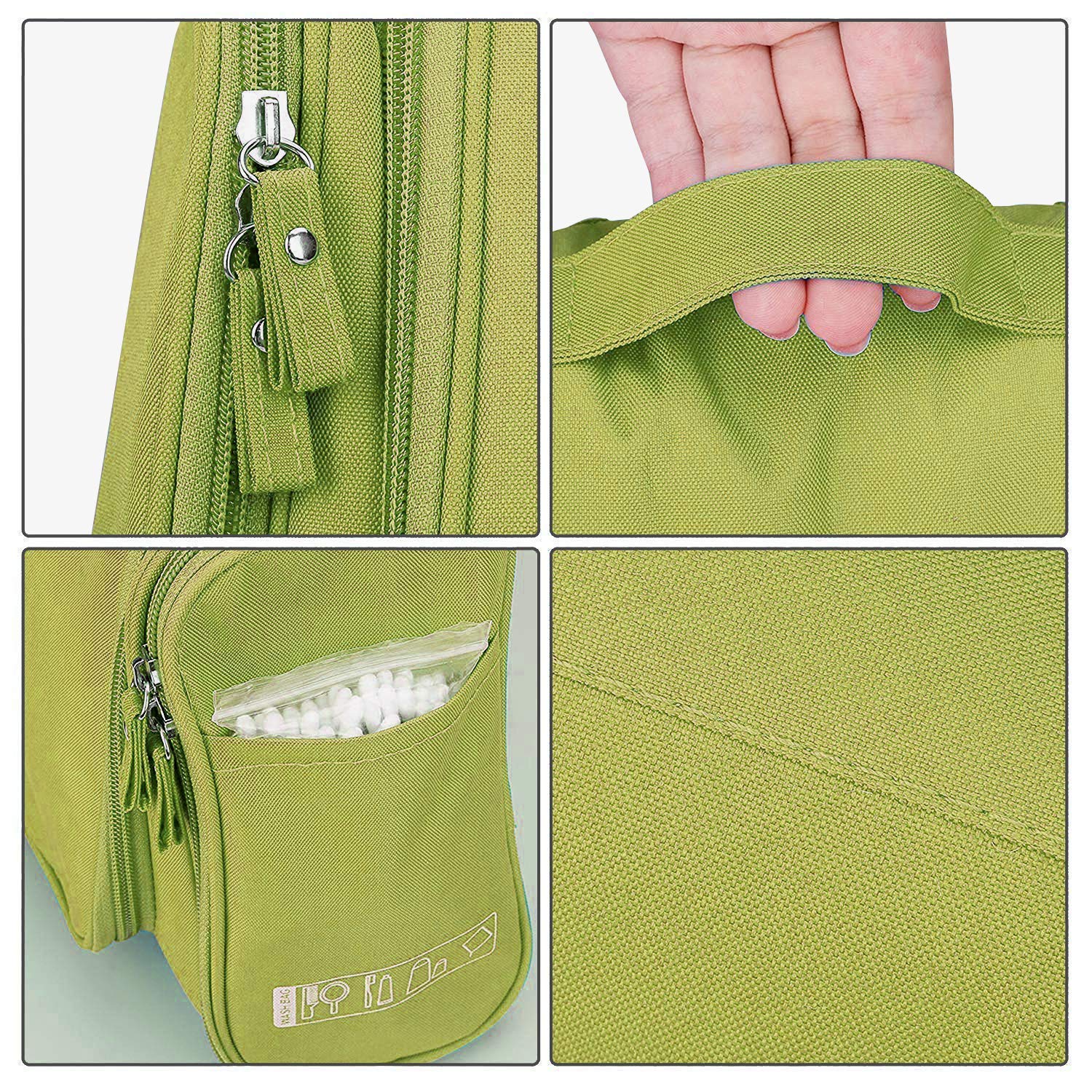 Kridix Extra Large Hanging Toiletry Bag - Waterproof Travel Organizer for Men & Women - Durable Nylon Bathroom & Shower Bag - Perfect for Cosmetics, Makeup Brushes & Toiletries - Ideal for Camping, Gym & Vacation Travel