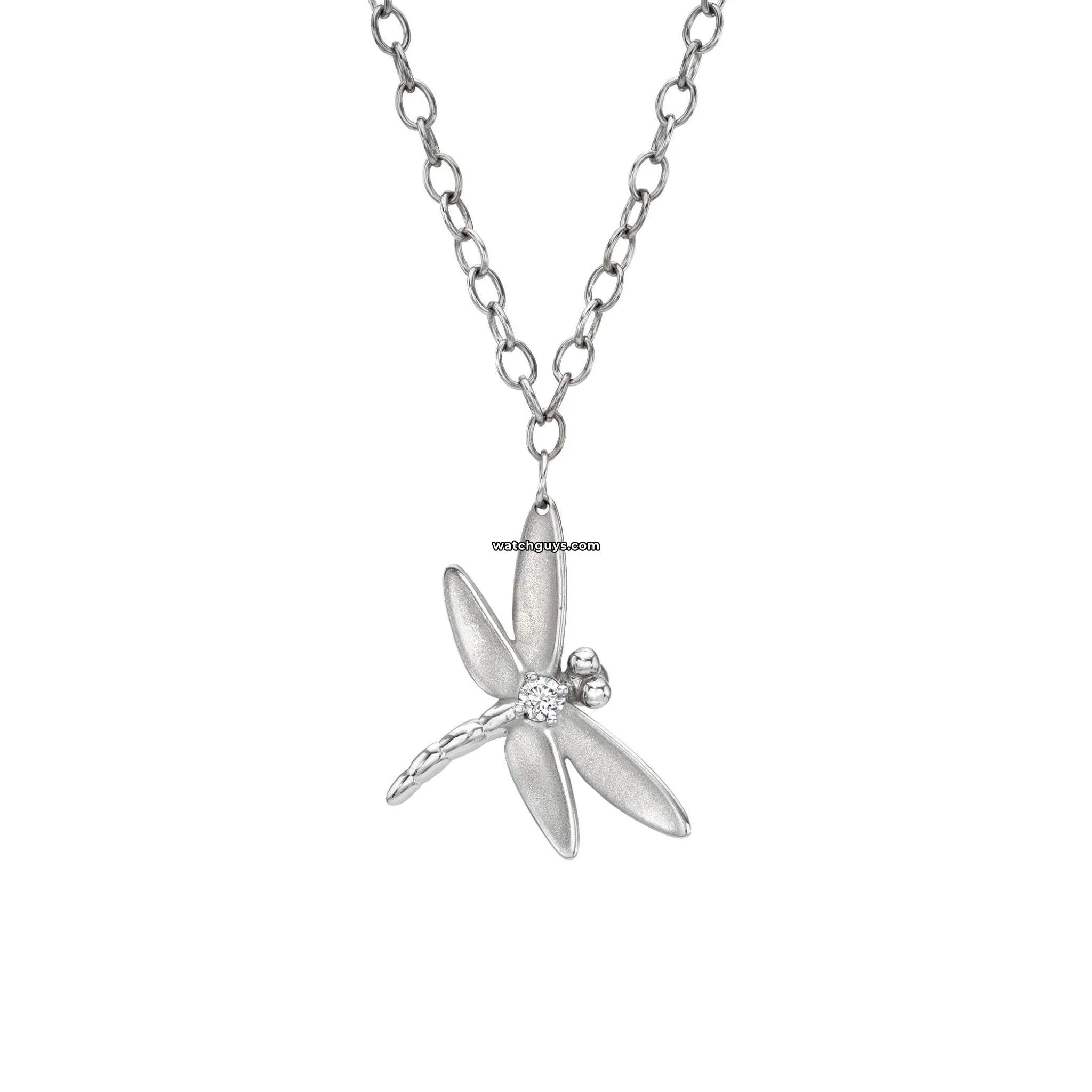 Tiffany & Co. 18K White Gold Dragonfly Pendant Necklace with Diamonds - Elegant Jewelry Gift for Women, Perfect for Anniversaries & Special Occasions