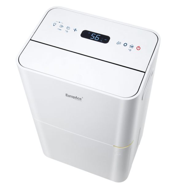 Europace EDH 5251B 4-in-1 25L Dehumidifier with HEPA Air Purifier & Ionizer - White (EDH5251BWH) for Home, Basement, Bedroom, and Office Moisture Control