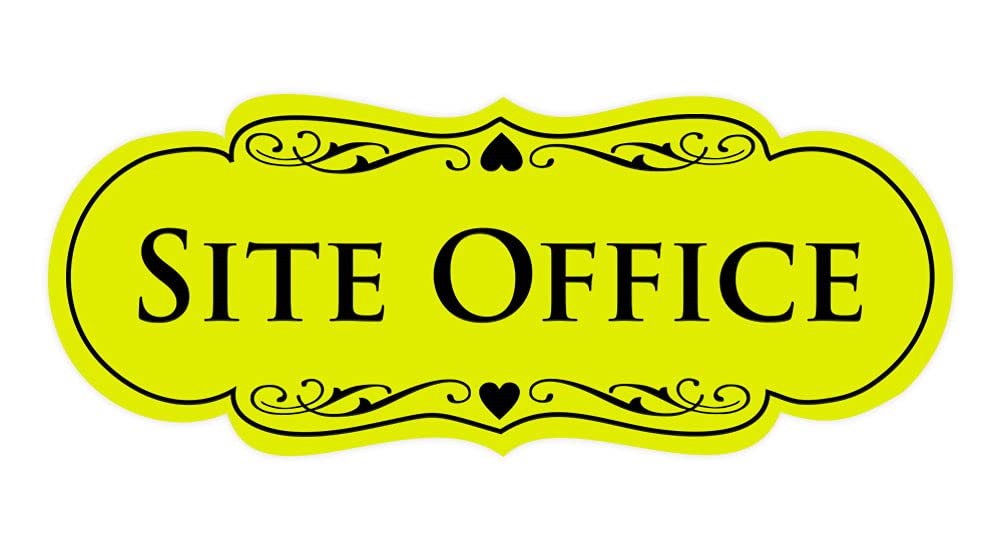 ByLITA Designer Office Door Sign - Small Yellow & Black Acrylic Sign for Business, Reception, or Home Office Decor