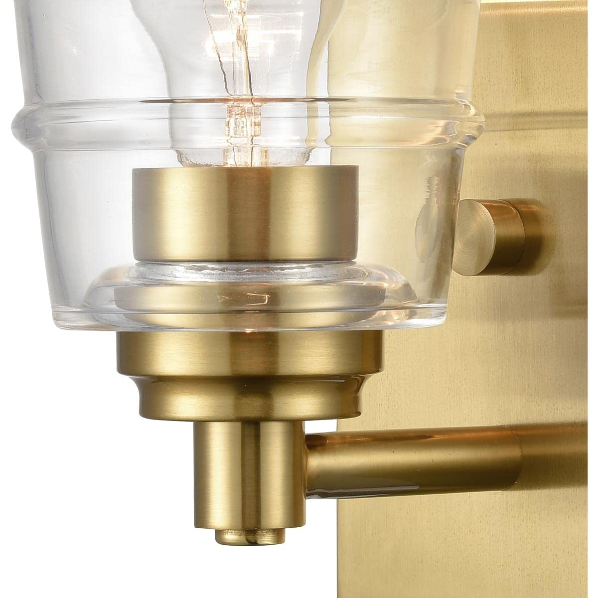 Elk Home Pulsate Vanity Light - 1-Light Satin Brass Finish with Clear Glass, Transitional Style Bathroom Lighting for Modern & Traditional Decor