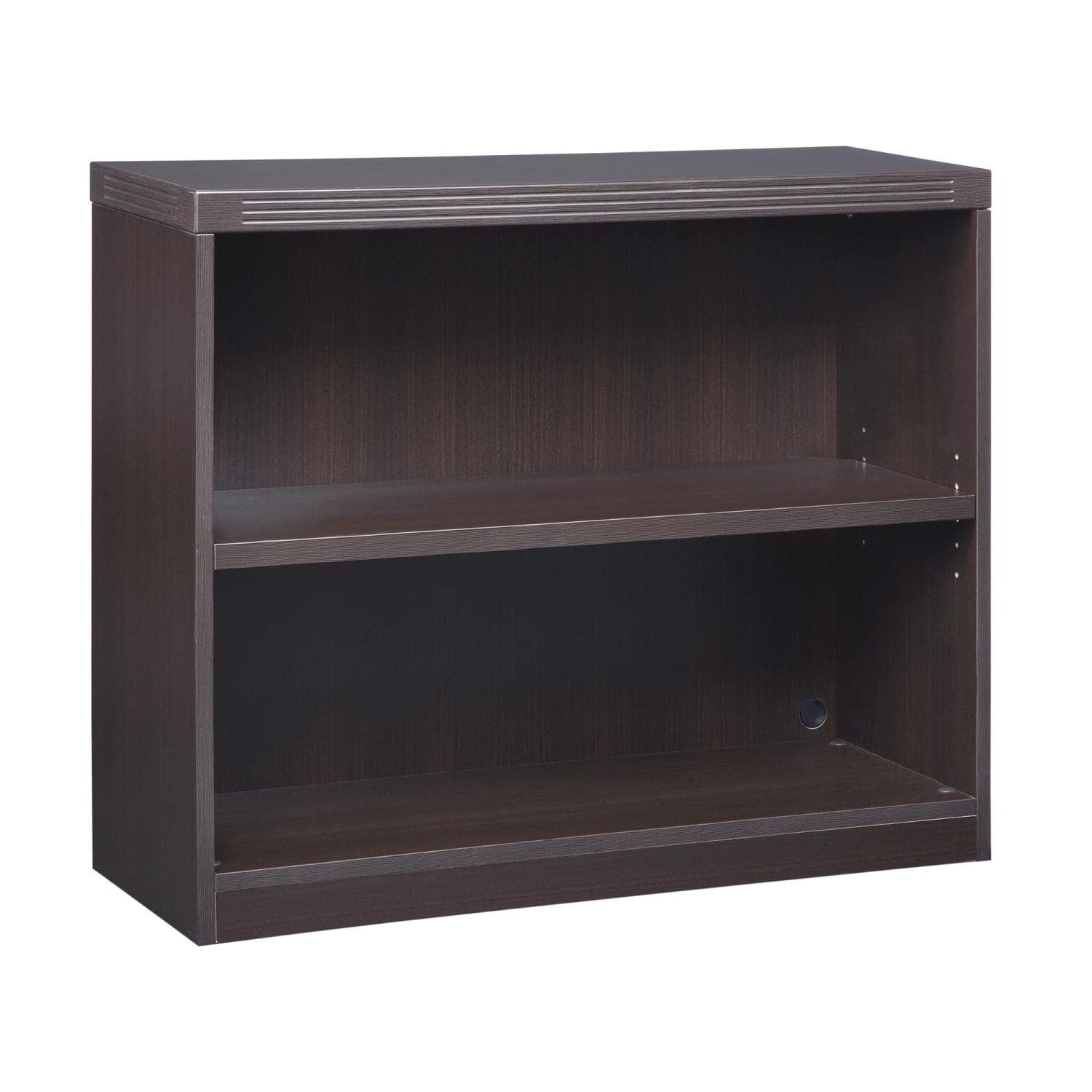 Mayline AB2S36LDC 2-Shelf Aberdeen Bookcase in Mocha Finish - Stylish Storage for Home Office, Living Room & Library