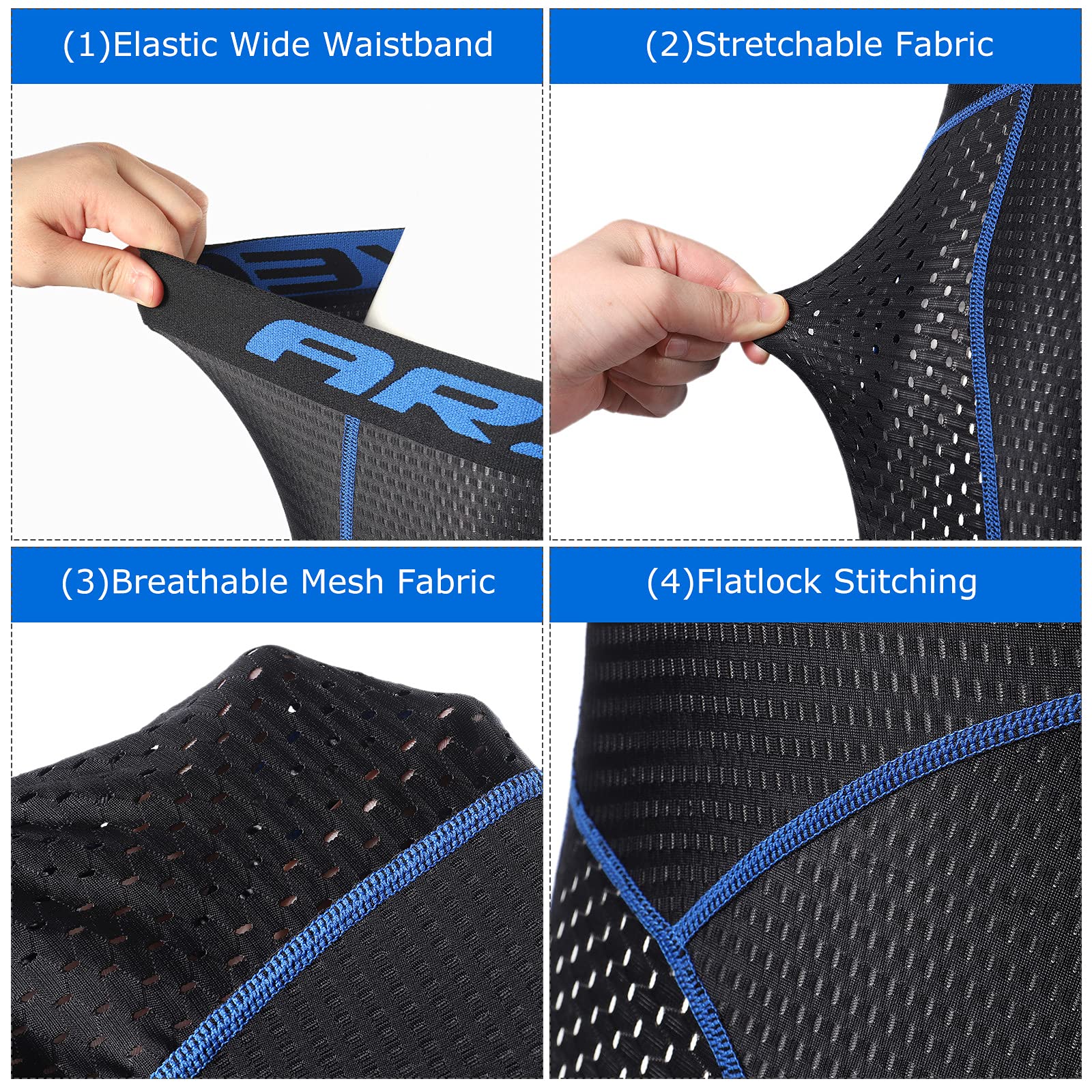 LIXADA Men's 5D Padded Cycling Shorts - Breathable MTB Bicycle Underwear for Mountain Biking & Road Cycling | Comfortable Bike Shorts for Long Distance Rides and Training