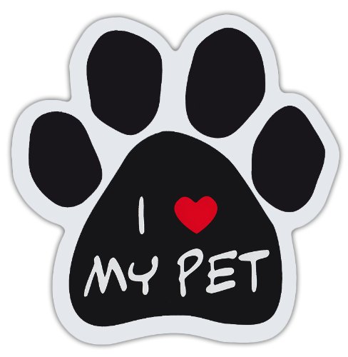 Dog Paw Shaped Magnets - I LOVE MY PET (With Heart) | Cute Fridge Magnets for Dog Lovers, Perfect Gift for Pet Owners, Car & Truck Decoration | Great for Home, Office & Metal Surfaces