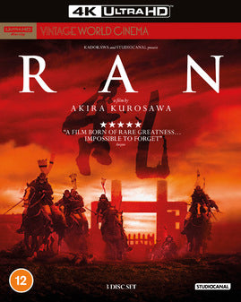 Ran 4K UHD Blu-ray Movie - Classic Japanese Samurai Film by Akira Kurosawa | Perfect for Movie Collectors & Film Enthusiasts | Home Theater & Gift Idea