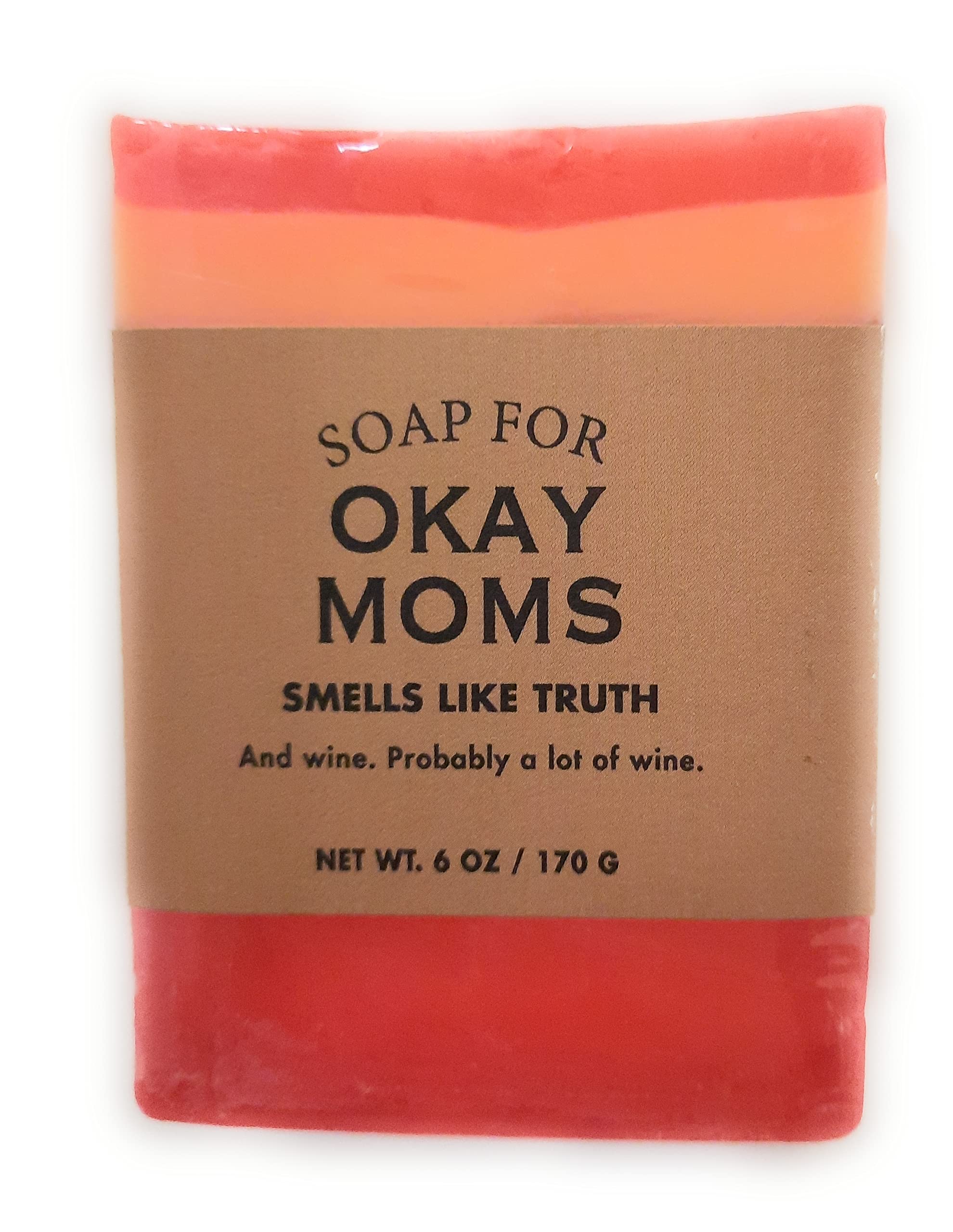 Okay Moms Scented Soap - 6 oz Natural Handmade Bar Soap with Relaxing Wine Aroma | Perfect for Self-Care, Mother's Day Gifts & Spa Nights