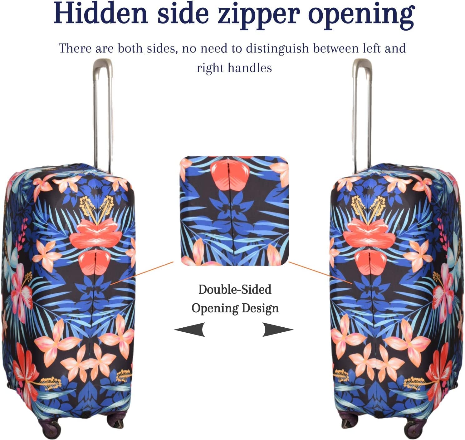 **Elastic Spandex Luggage Cover - Washable Suitcase Protector for 19-20 Inch Bags | Travel Accessory for Floral Design Suitcases**    *(Perfect for protecting your luggage from scratches, dirt, and wear during flights, road trips, and train travels.)*