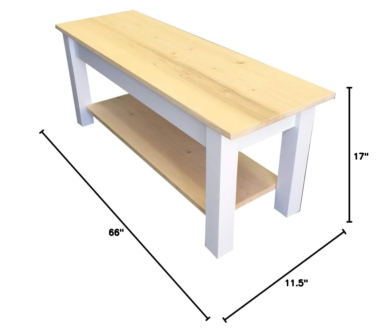 Nantucket Bench with Shelf - 66