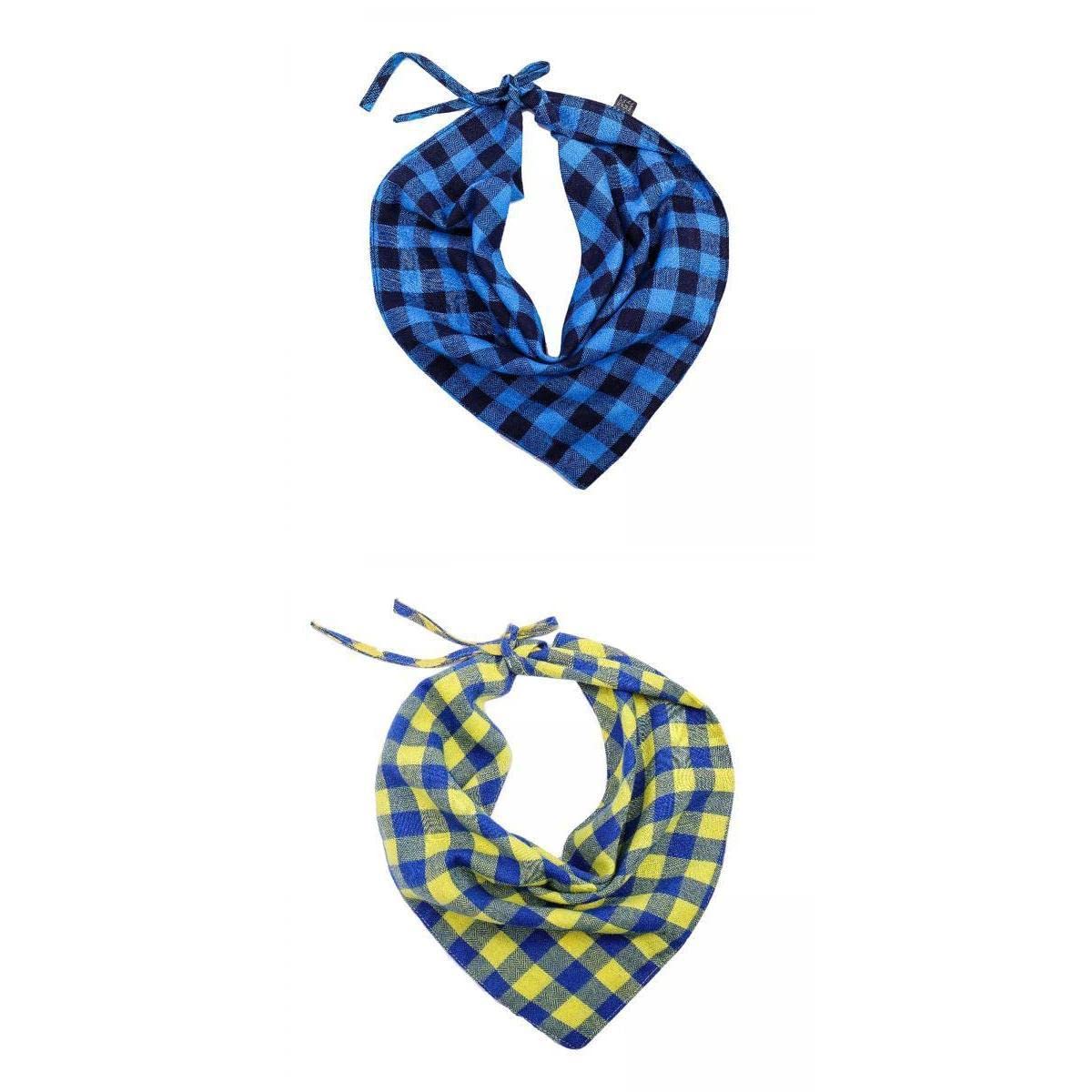 MagiDeal 2-Pack Dog Bandanas - Adjustable Triangle Scarf Bibs for Small & Medium Dogs - Absorbent Drool Towel - Green & Blue Pet Accessories - Perfect for Daily Walks, Grooming & Photo Shoots