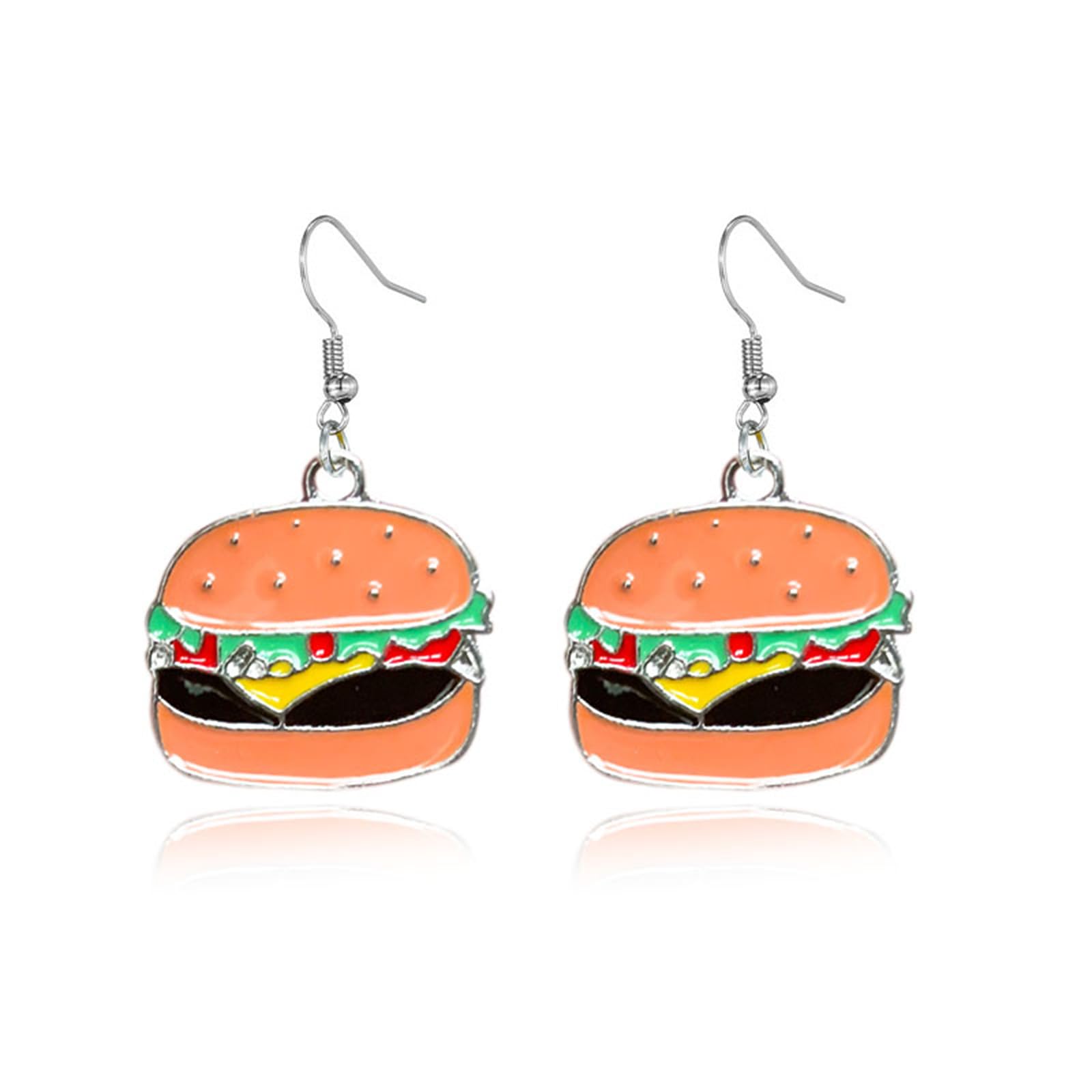 Handmade Mini Food Earrings - Cute French Fries, Pizza, Hot Dog & Beer Enamel Dangle Earrings for Women | Unique Funny Jewelry Gift for Food Lovers, Party, Cosplay & Daily Wear