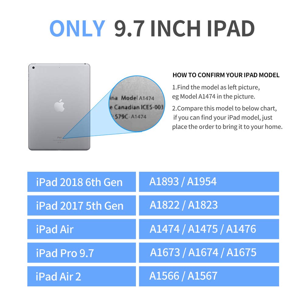 NOKBABO Ultra Slim Bluetooth Keyboard for iPad 6th/5th Gen, iPad Pro 9.7