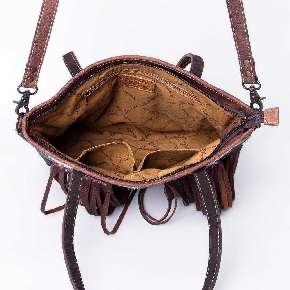 American Darling Genuine Leather Women's Tote Bag - Western Style Hair-On Cowhide Handbag Purse for Work, Travel & Everyday Use