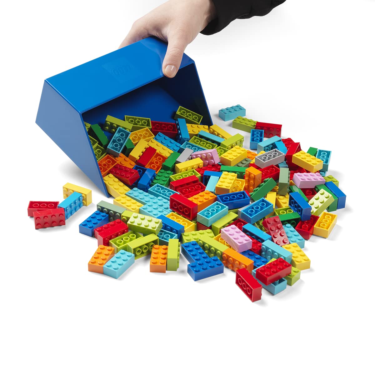 **Lego® Brick Scooper Set with 2 Sizes of Scoopers & Brick Separator - Fast & Easy Lego® Cleanup Tool for Kids & Adults - Ideal for Organizing Lego® Bricks & Building Projects (Red & Blue)**