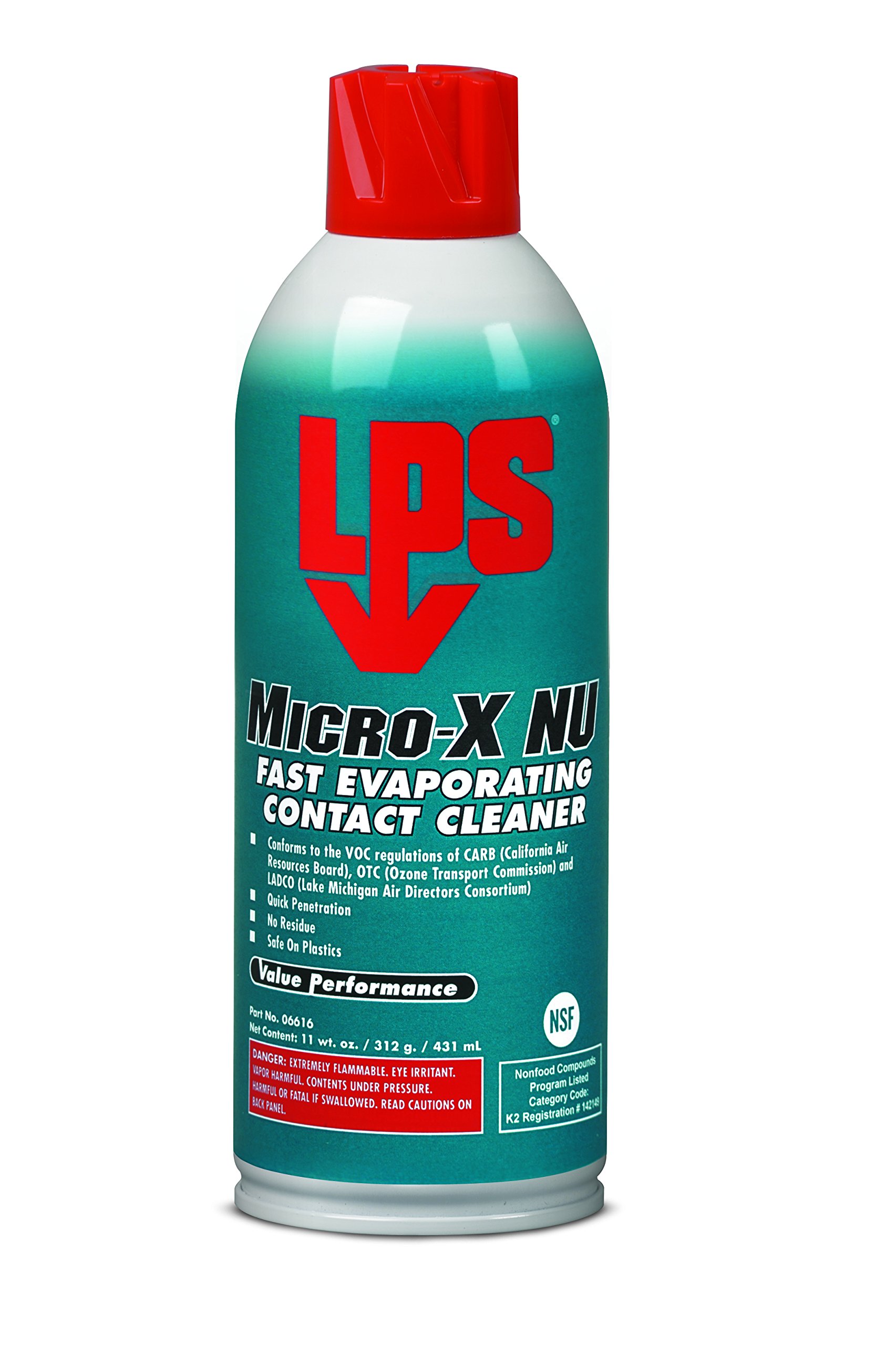 LPS Micro-X NU Fast Evaporating Contact Cleaner - 11 oz Aerosol Can (12-Pack) | Electrical Component Cleaner for Circuit Boards, Connectors & Electronics | Industrial & Home Use
