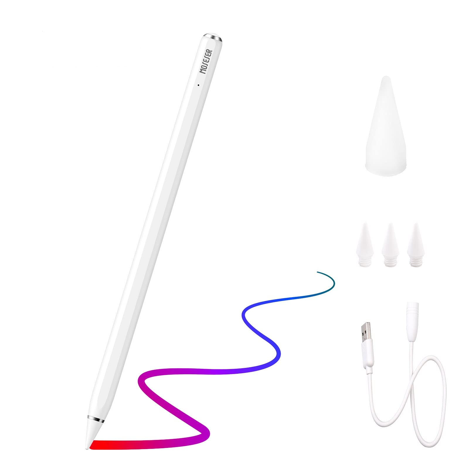 Premium Stylus Pen for iPad (2018 & Later Models) - Tilt & Palm Rejection, Magnetic Attachment - Compatible with iPad Pro, Air 3/4, Mini 5 - Perfect for Drawing, Note-Taking & Digital Art