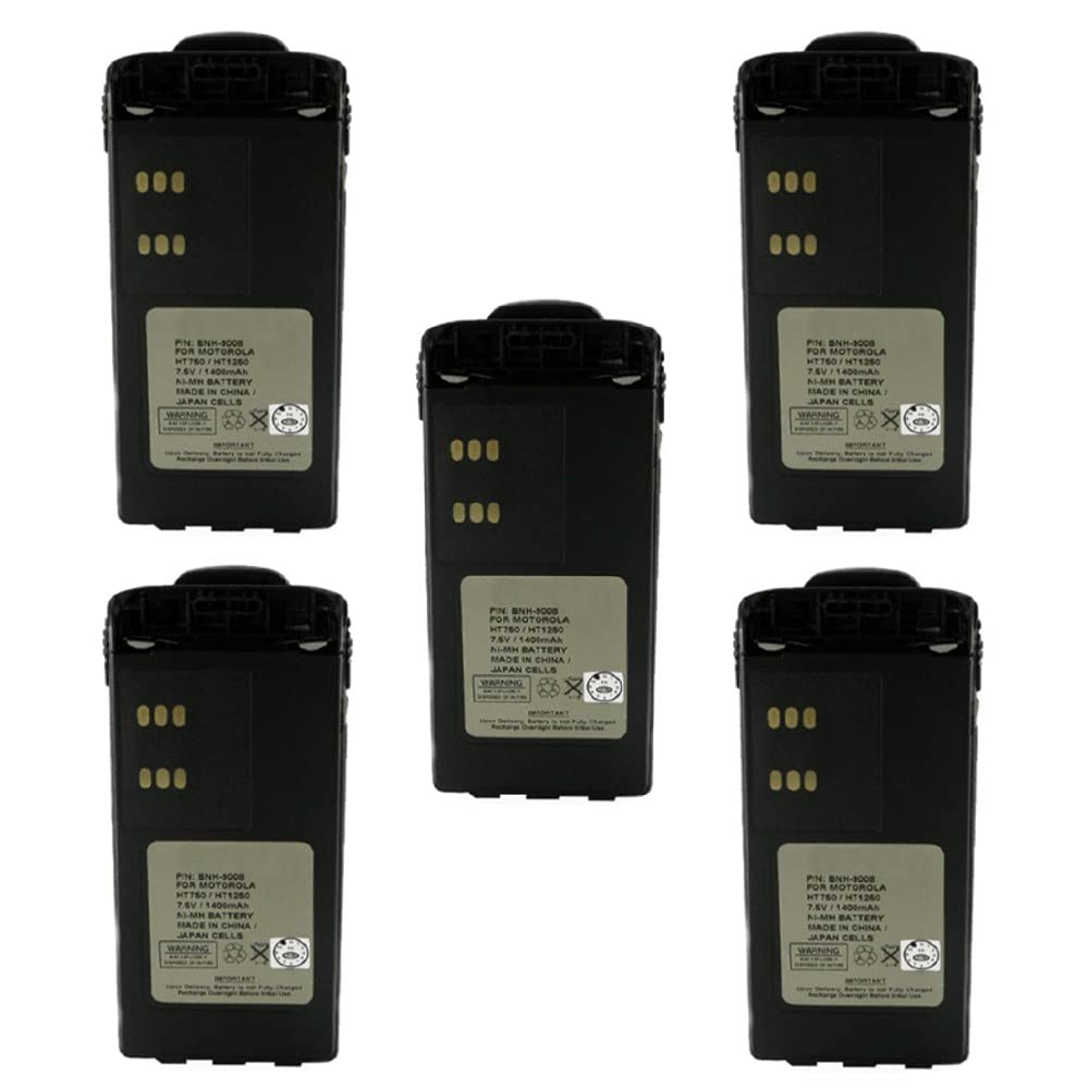 Synergy Digital 2-Way Radio Batteries for Motorola ATS2500 - Ni-MH 7.5V 1500mAh Replacement for HNN9008 (5-Pack) - Perfect for Emergency Communication, Construction Sites & Outdoor Adventures