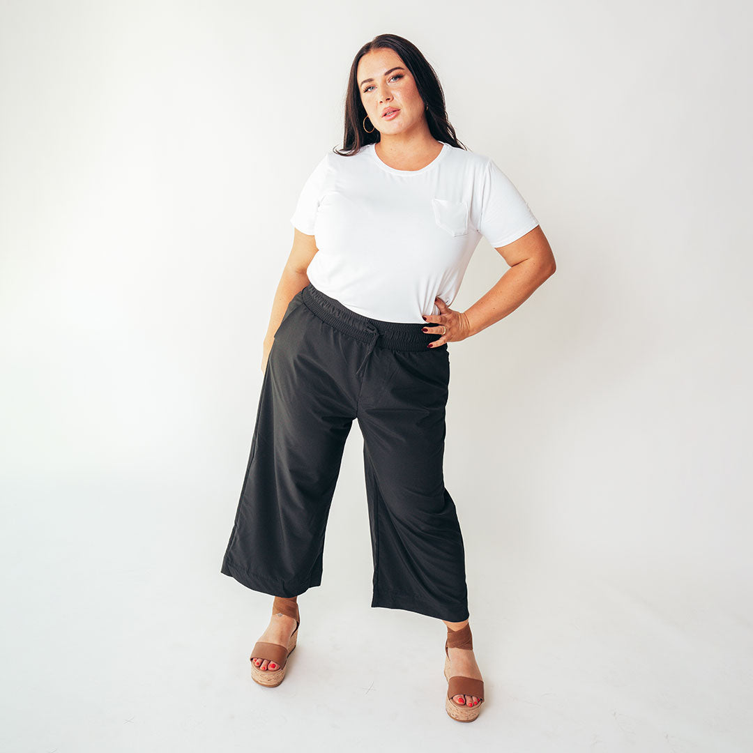 Audrey Wide Leg Pants for Women - High Waisted Black Dress Pants for Office, Business & Casual Wear
