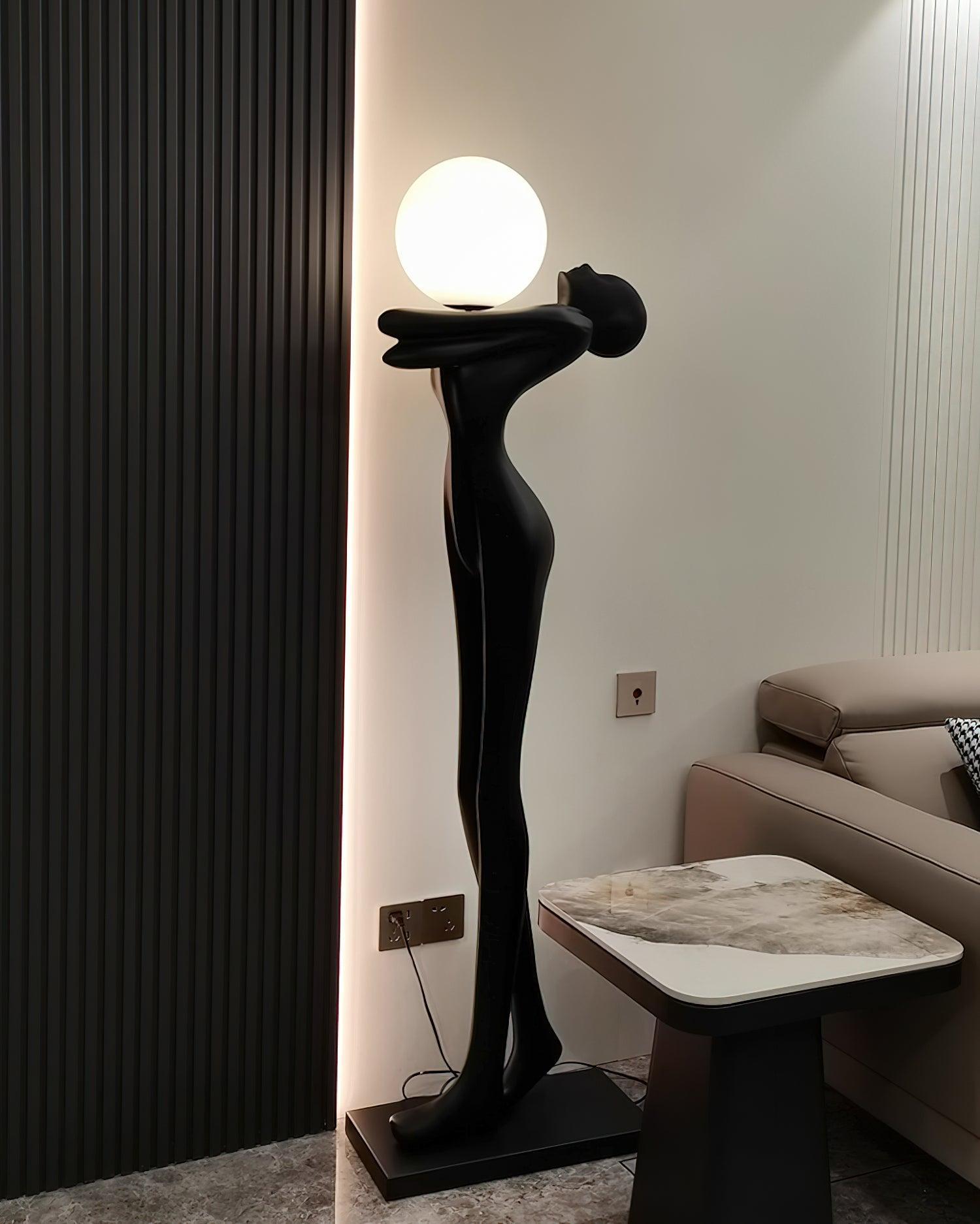 Modern Embrace Ball Sculpture Floor Lamp - Elegant LED Lighting for Living Room, Bedroom, or Office Decor - Perfect for Creating Ambient Lighting and Stylish Home Atmosphere