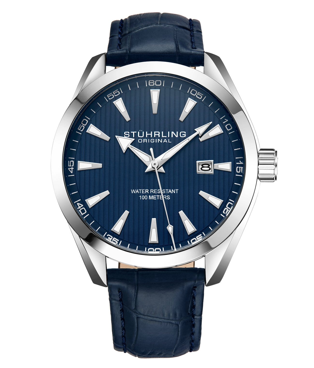 Black Dial/Silver Hands/Black Leather Strap