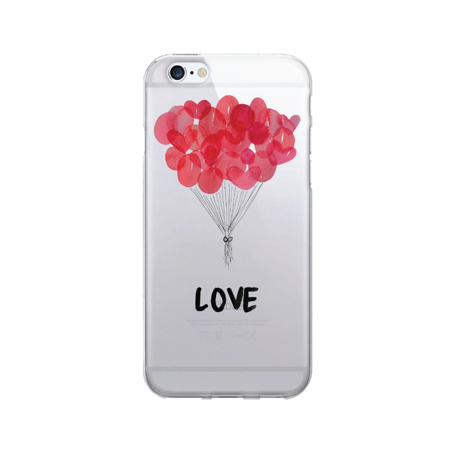 OTM Essentials Balloon Love Clear iPhone 7 Phone Case - Trendy Protective Cover for Everyday Use & Special Occasions