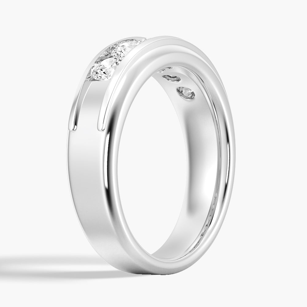 8mm Two Tone Channel Set Moissanite Men's Wedding Band Ring - Durable & Hypoallergenic Tungsten Carbide for Everyday Wear - Perfect for Anniversaries, Proposals & Gifts