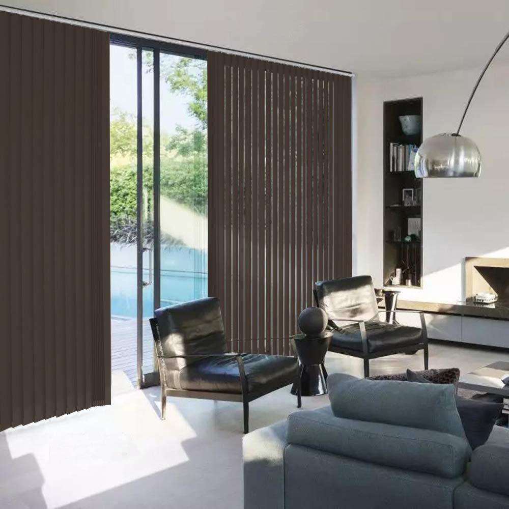 LETAU 100% Blackout Cordless Vertical Window Shades - 3 Inch Slat Fabric, Thermal Insulated, UV Protection & Energy Saving - Perfect for Bedrooms, Living Rooms & Offices