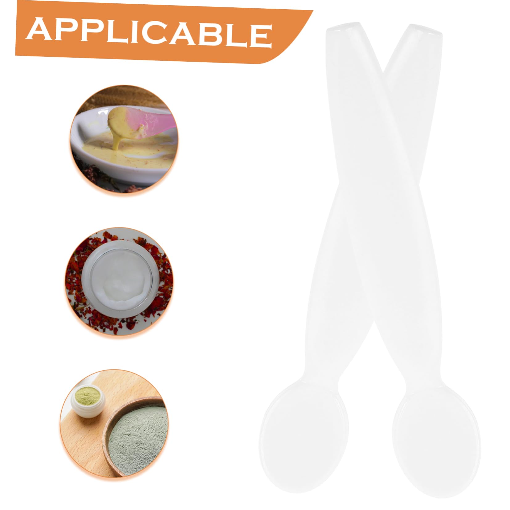 20pcs White PP Makeup Scoop Spatulas - Reusable Cosmetic Spoons for Skincare, Foundation & Creams - Perfect for Makeup Artists & Beauty Enthusiasts at Home or Salon