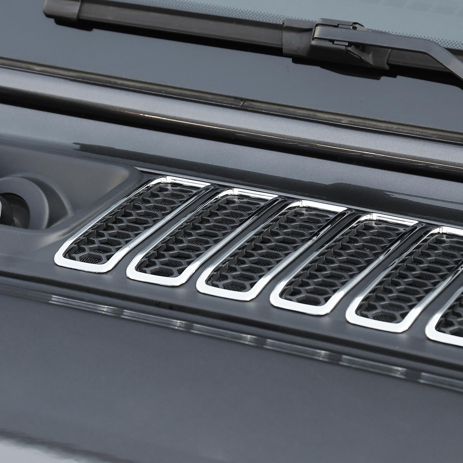 Chrome Hood Vents Cover Trim for Jeep Wrangler JL JLU & Gladiator JT (2018-2024) - 7pcs Exterior Accessories - Off-Road Protection & Style Upgrade
