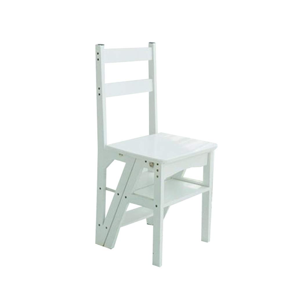 KAZUP Vintage Wooden Step Stool with Foldable Ladder, Multifunctional Creative Home Stool for Kitchen, Bathroom, and Kids - Solid Wood Step Stool (Color #3) - Perfect for Reaching High Shelves, Bathroom Use, and Children's Step-Up Aid