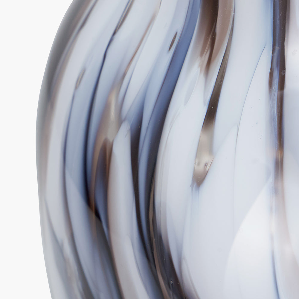 Brown and White Tortoiseshell Glass Vase - Small & Large Sizes - Elegant Home Decor for Centerpieces, Wedding Decorations & Living Room Accents