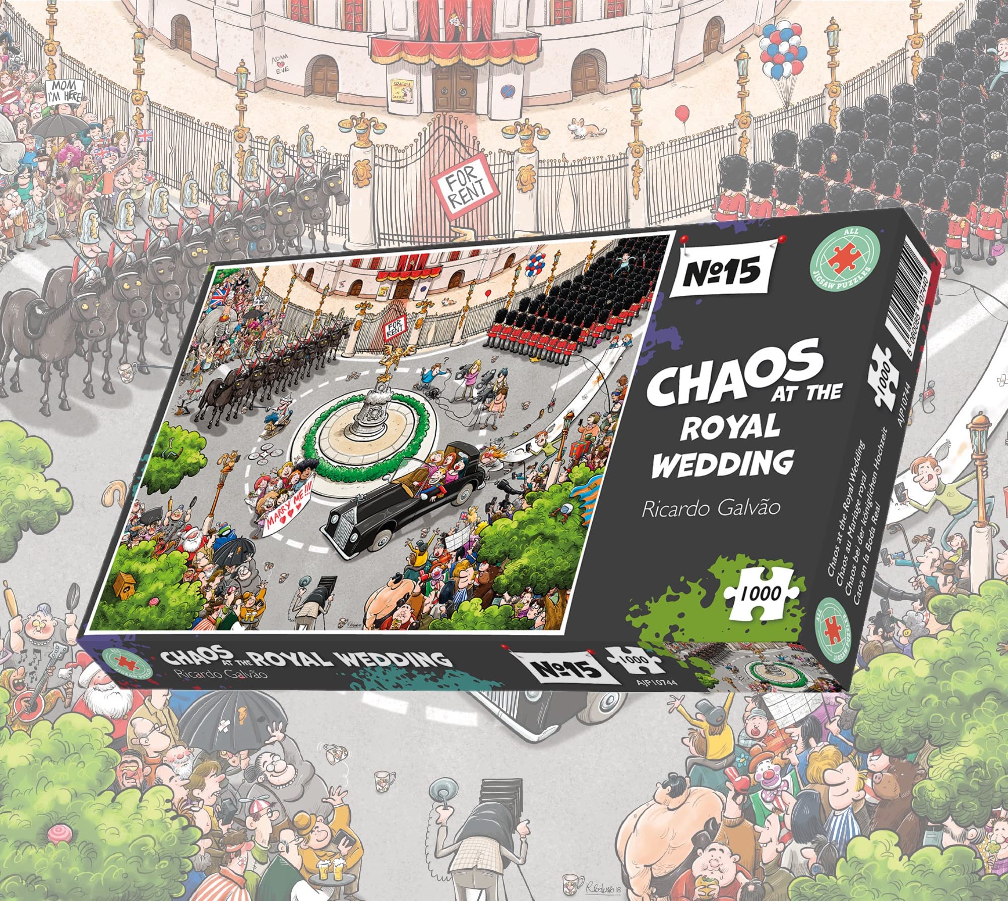 1000-Piece Royal Wedding Chaos Jigsaw Puzzle by Ricardo Galvão - Hilarious & Detailed Adult Puzzle - Challenging Brain Teaser for Teens & Adults - Perfect for Family Game Nights & Party Entertainment