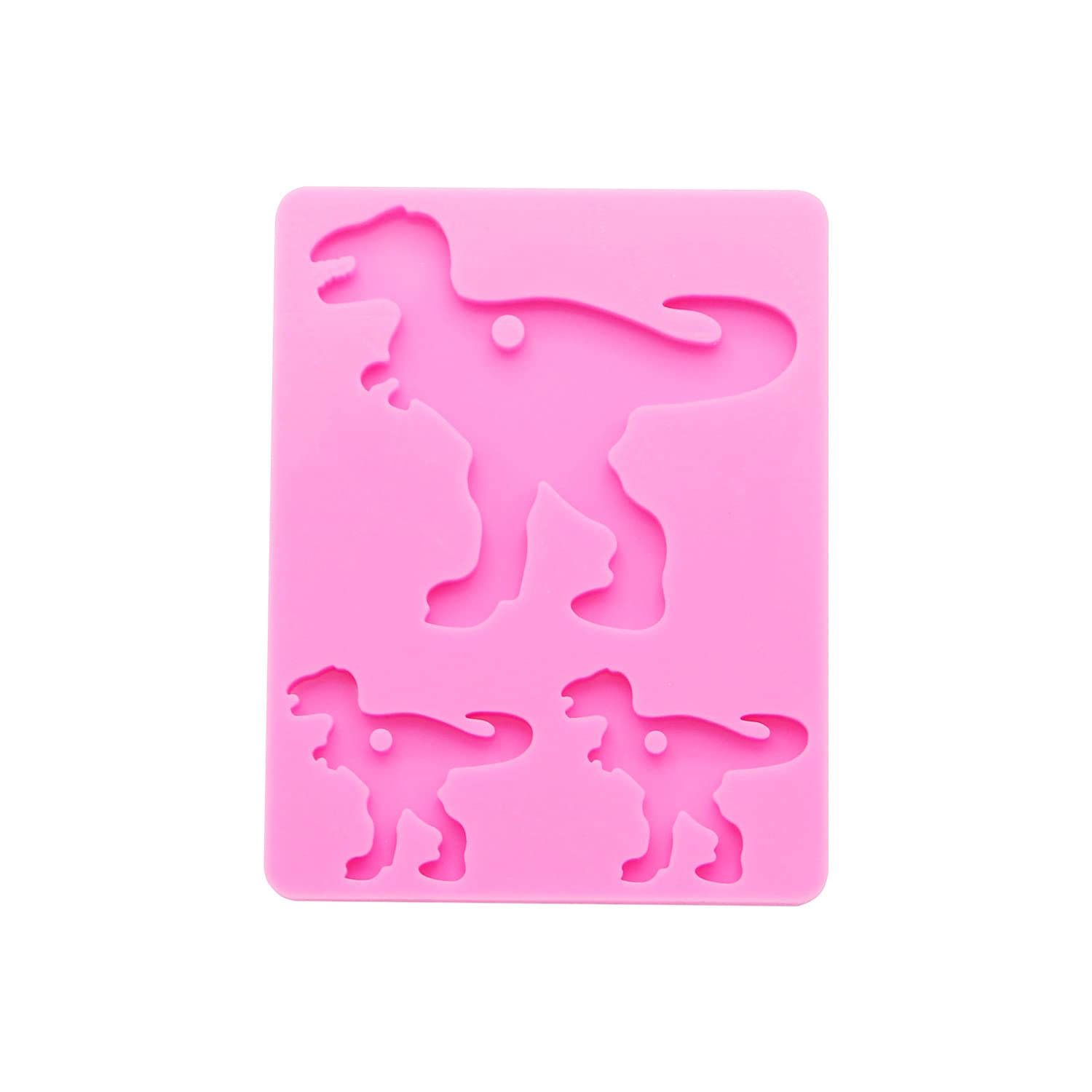 Dinosaur Family Keychain Silicone Mold Set for DIY Polymer Clay & Epoxy Resin Jewelry Making - Perfect for Crafting Unique Animal Keychains, Pendants, and Resin Art Projects