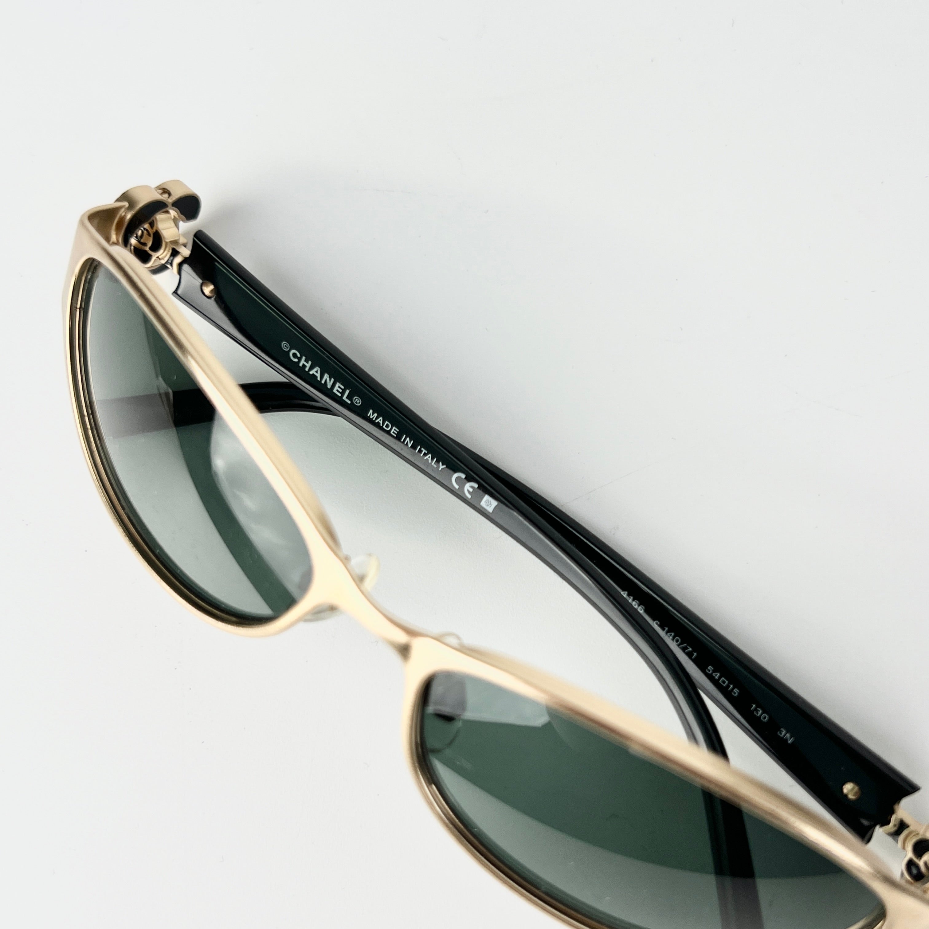 Chanel Gold and Black Sunglasses for Women - Luxury Designer Shades for Fashion, Beach & Outdoor Activities