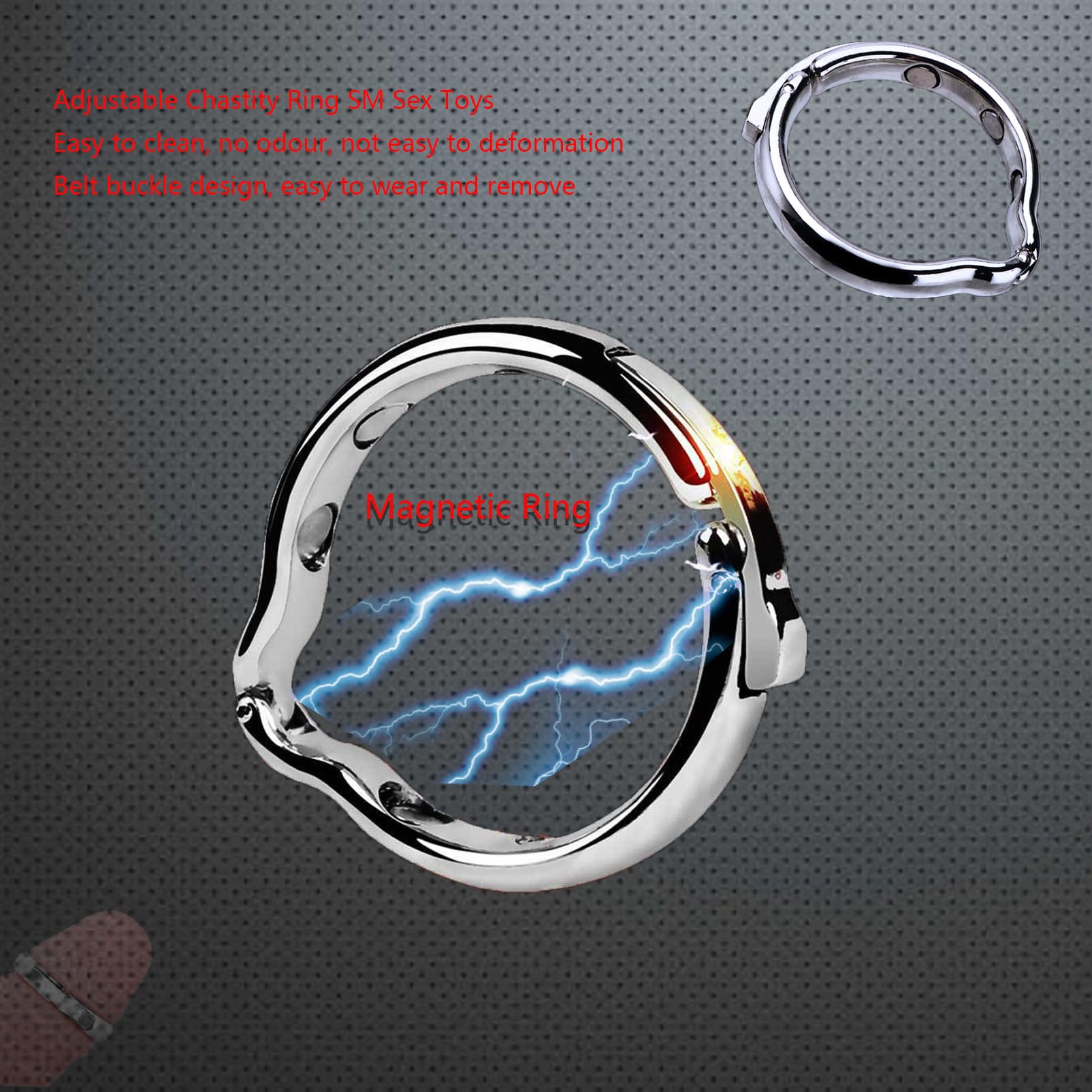 Adjustable Metal Cock Ring for Men - 3D Printed Penis & Scrotum Ring with Pendant | BDSM Bondage, Chastity & Pleasure Sex Toy for Couples | Perfect for Sensual Play, Spicing Up Relationships & Adult Intimacy