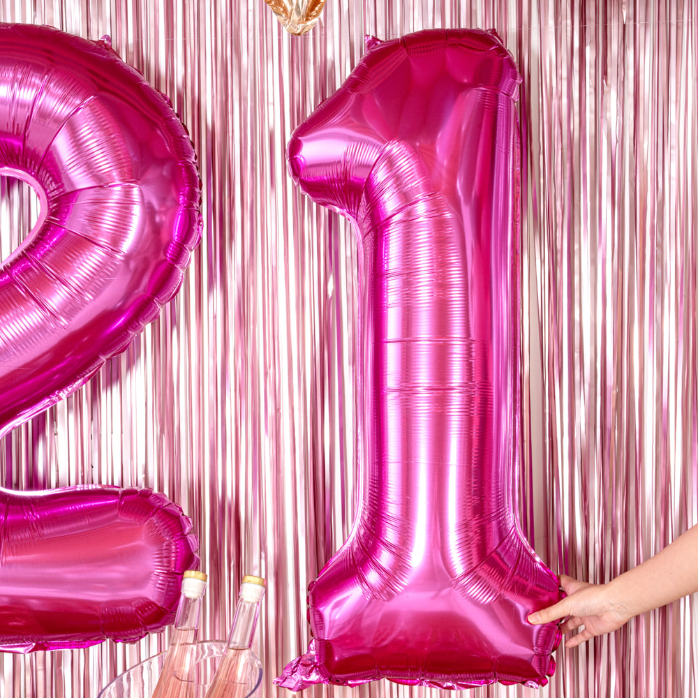Balloonify Pink Mylar Number 1 Balloon - 40 Inch Large Foil Balloon for Birthday Party Decorations, Baby Shower, Anniversary Celebrations & Photo Backdrops