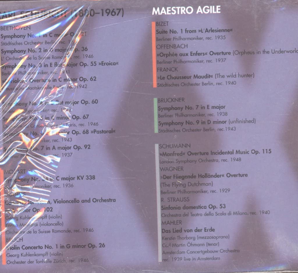 Schuricht: Maestro Agile (Box Set) | Classical Music Collection | Perfect for Home Listening & Gift Giving