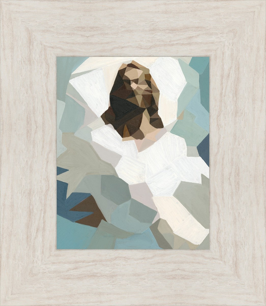 Christ In Blue By Brittany Lemmon - Religious Wall Art for Home & Church Decor - Perfect for Living Room, Bedroom & Prayer Spaces