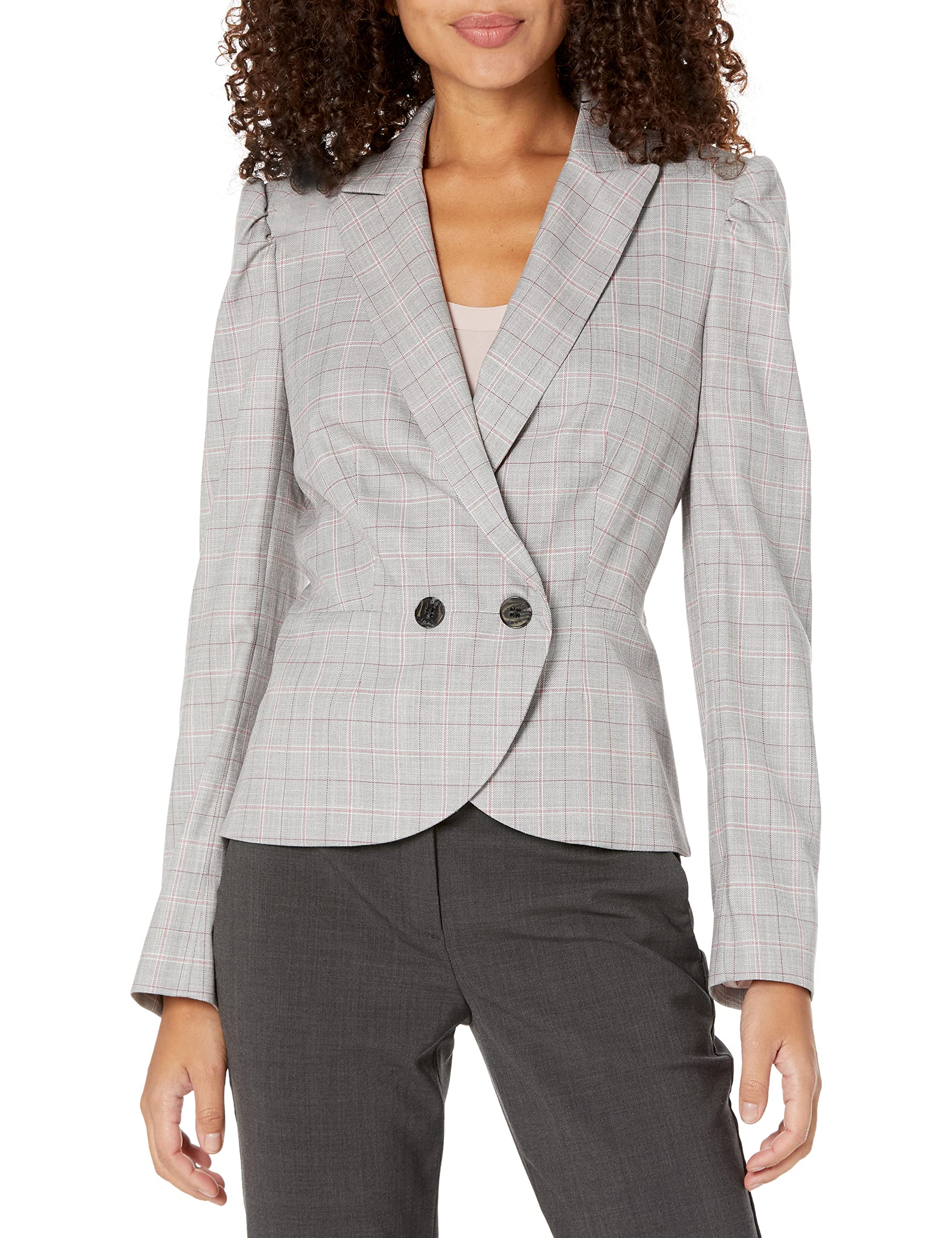 DKNY Women's Single Button Blazer Jacket - Slim Fit Stretch Professional Blazer for Office Work, Business Meetings & Formal Events