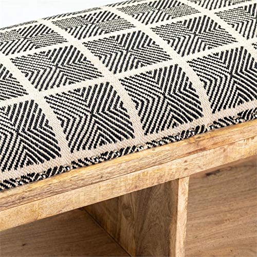 Crestview Collection Evolution Wood Storage Bench - Black & Brown - Entryway, Bedroom, Living Room Organizer & Seating Solution
