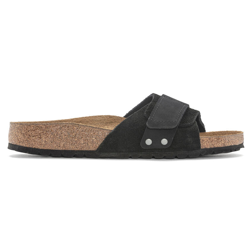 Birkenstock Women's Oita Suede Leather Sandals - Black | Comfortable Slip-On Casual Shoes for Walking, Travel & Everyday Wear