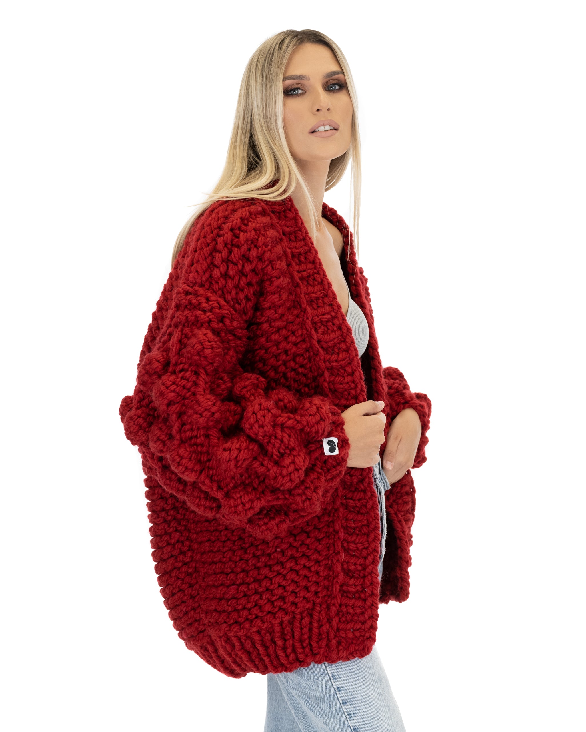 Stylish Bubble Sleeve Cardigan for Women - Soft Knit Open Front Sweater | Perfect for Office, Date Night & Casual Outfits