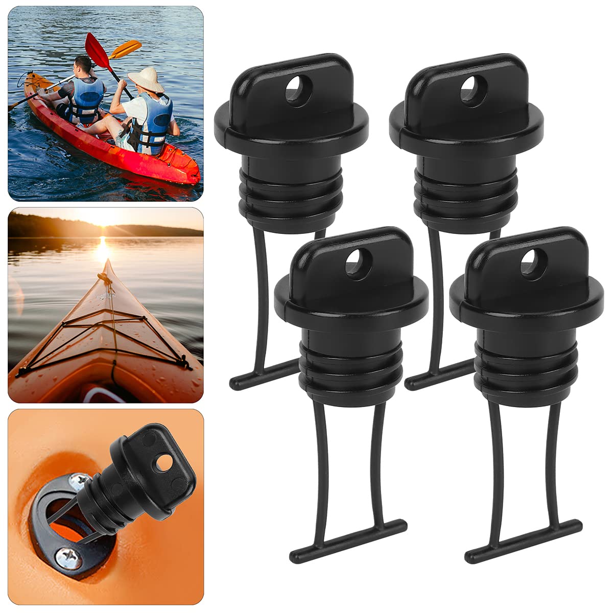 **Universal Nylon Kayak Drain Plugs - Threaded Replacement Plug for Kayak, Dinghy, Canoe & Boat Hull Drain Holes - Waterproof Stopper Accessories for Marine & Outdoor Water Sports**