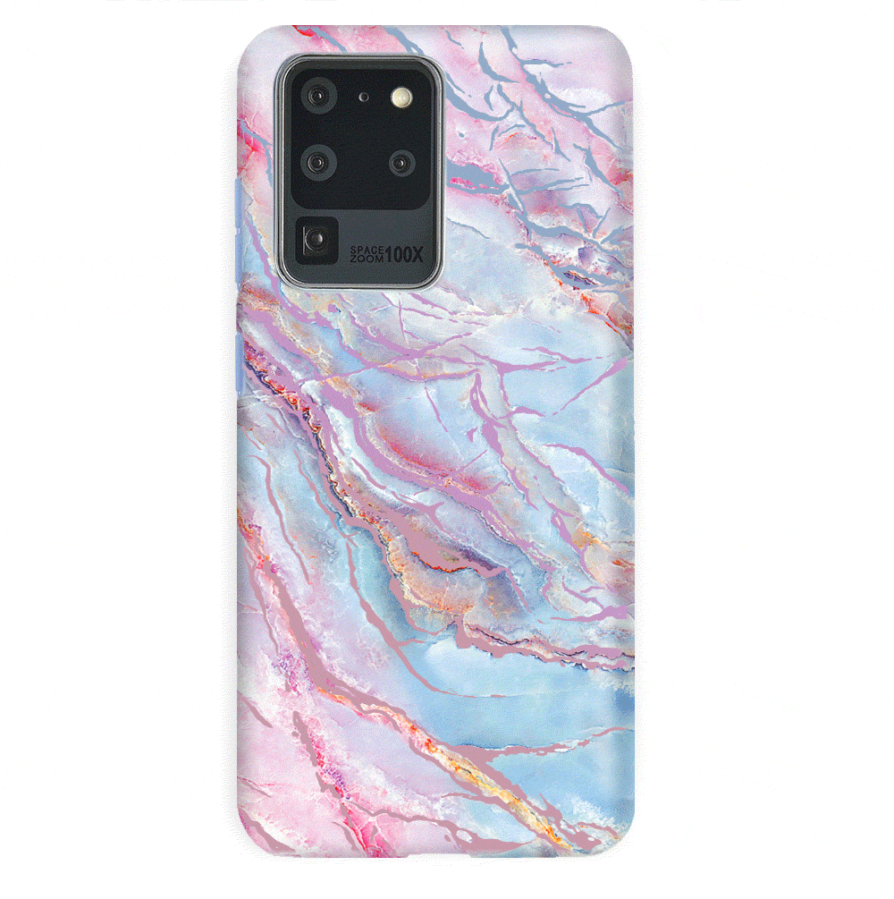 Holo Moonstone Marble Samsung Galaxy Phone Case - Protective Cover for Galaxy S21/S22/S23 Series - Stylish Glitter Design for Everyday Use & Special Occasions